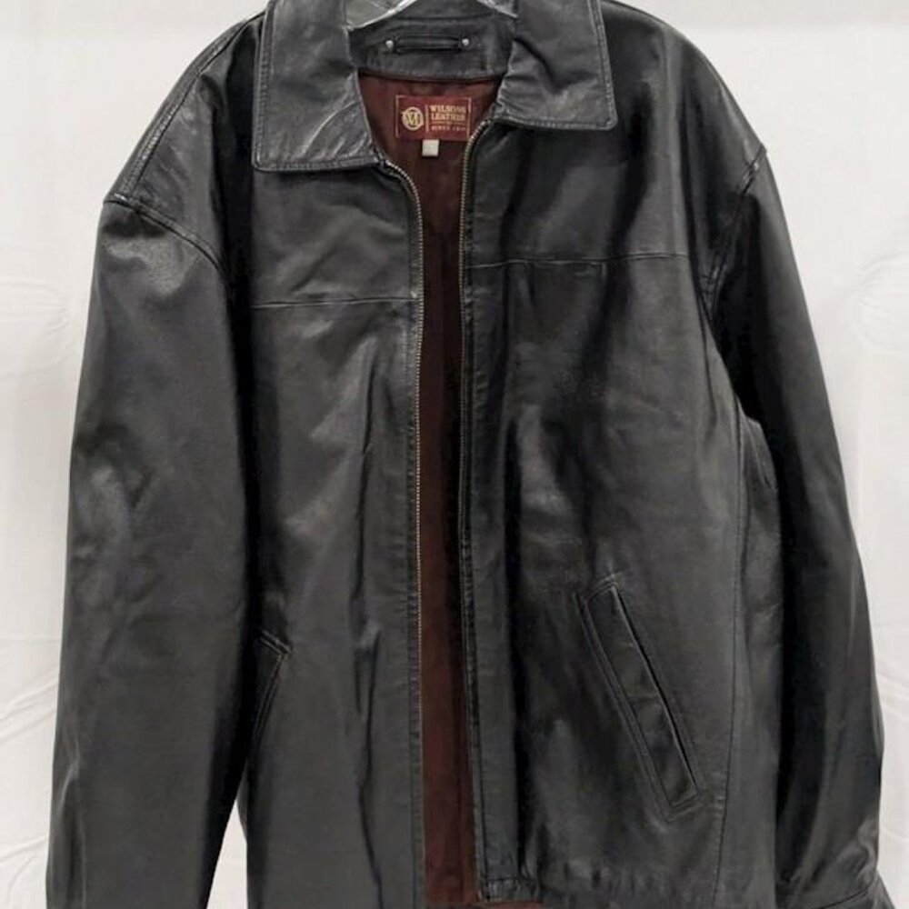 Wilsons Black Leather Jacket Men's XL